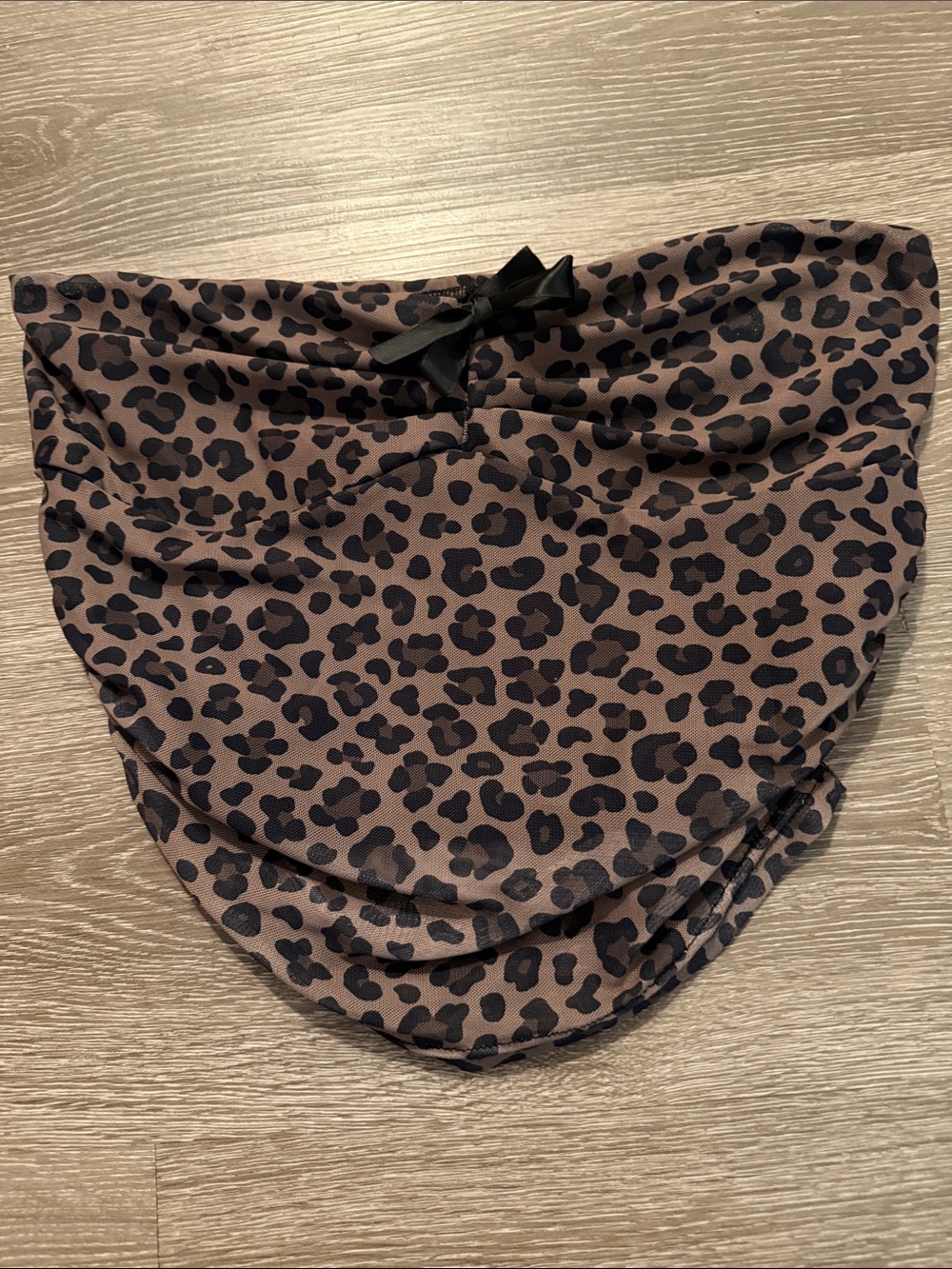 Leopard Print Bandeau Top with Bow